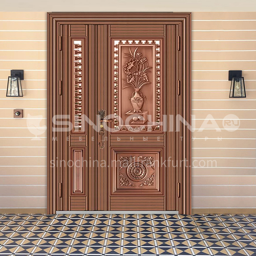 304 stainless steel door red bronze brushed picture and mother door aluminum carved door
